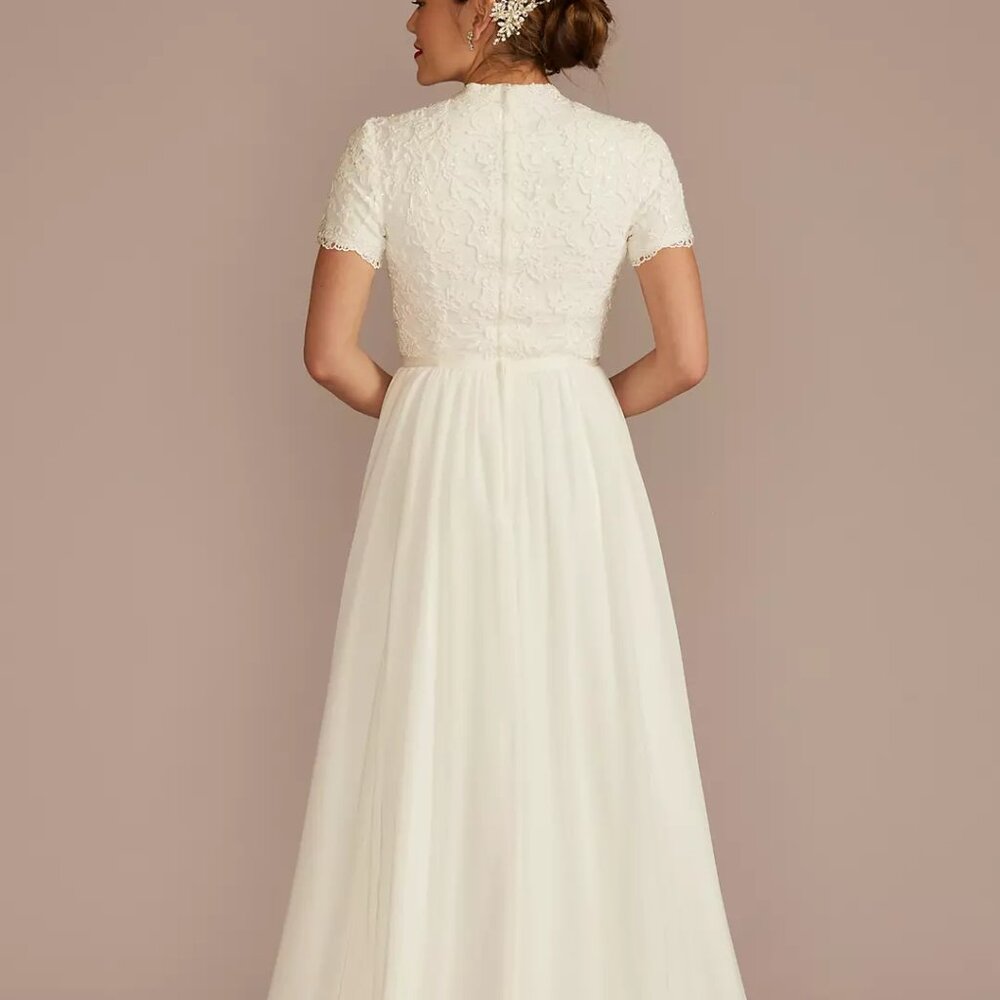 Modest Ivory Wedding Dress Davids Bridal Size 16